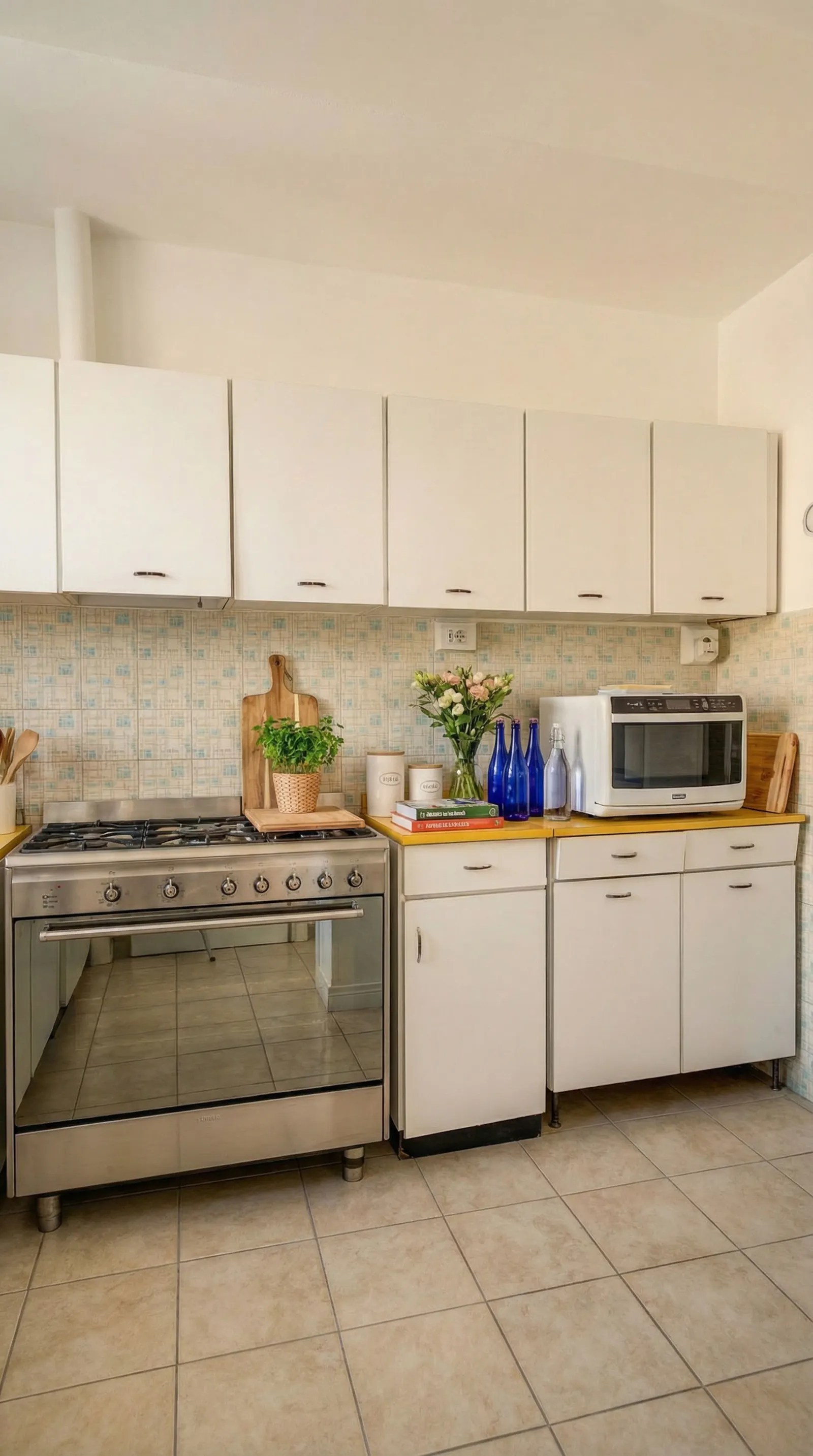 The kitchenette with gas hob and oven