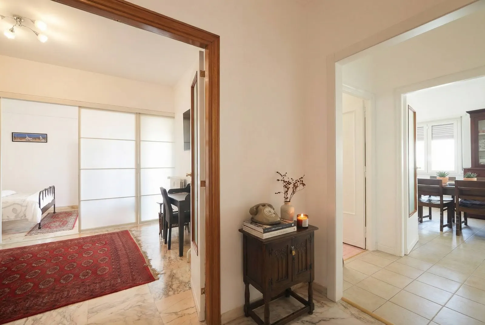 The entrance hall, which leads to every room